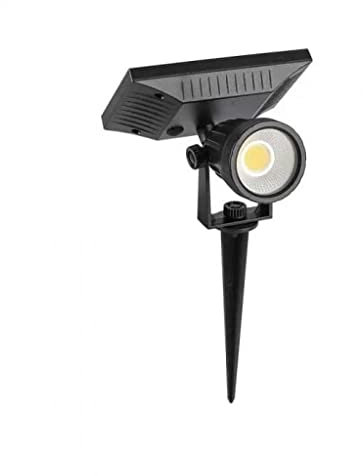 V-TAC Faretto LED Solare da Giardino con Pannello Solare - Faro Spot LED da Esterno Impermeabile IP65 per Cortile, Piscina, Terreno - Luce 4000K Bianco Naturale - Lampada 2W, VT-952