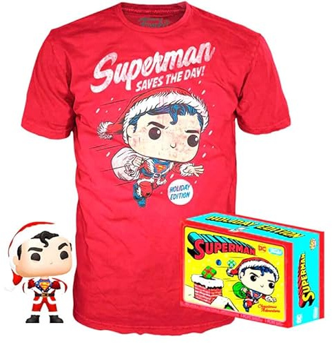 Funko - DC Comics Superman Exclusive Flocked Action Puppen-Set, Mehrfarbig (137189)