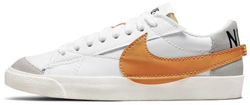 NIKE Damen Blazer Low '77 Jumbo Sneaker, Weiß, Orange, Grau, 36.5 EU