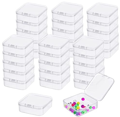 GZkushi 30 Stk Mini Aufbewahrungs Box, Kleine Boxen mit Deckelmit Deckel für Jewerlry-Ergebnisse,Pillen,Basteln,Kleinteile und Nähwerkzeugen(50 * 50 * 20mm)