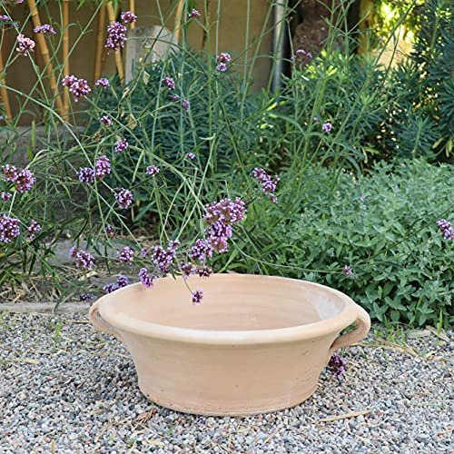 Palatina in ceramica, ampia e resistente all'inverno, vaso in terracotta, fatto a mano, 35 cm, decorazione mediterranea per giardino, terrazza, balcone, Crocus