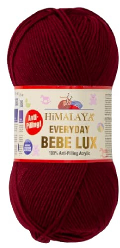 Strickfein Himalaya Everyday Bebe Lux Strickgarn – 100g/250m – 100% Antipilling Acryl – OEKO-TEX – Für Babydecken, Kleidung (Bordeaux)
