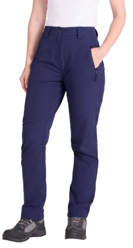 Mountain Warehouse Arctic Thermal Womens Trousers - Fleece Lined Pants, Stretch, Many Pockets, Inner Waistband Ladies Bottoms, Warm - for Walking, Camping, Hiking Navy 10