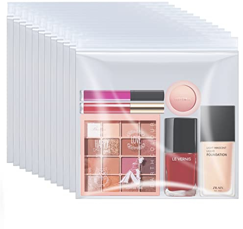 Hengxinc 12 Stück Flüssigkeiten Beutel Handgepäck Kulturbeutel Transparent 20 x 20CM Hermetisch Flugzeug Beutel Flüssigkeiten Zugelassene Fluggesellschaft Wiederverwendbar Kosmetiktasche Reise