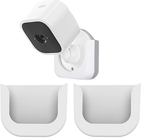 2 Pack Wall Mount Fit for Blink Mini Camera, Window Mount with Strong Adhesive Tape Holder Stand Fits for Blink Mini Indoor Camera, Easy to Install, No Screws Bracket Stand,White Tape