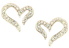 1 Paar Ohrringe Frauen Open Heart Shaped Crystal Strass Ohrringe Ohrringe Mädchen Frauen Geschenk Silber Schmuck Neuheit Neu Freigegeben Nützlich und professionell