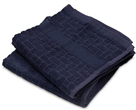 Cuisinart Bamboo Blue Tea Towels for Kitchen Set of 2 - Anti-Microbial, Odour Resistant, Absorbent Kitchen Towels, Bamboo and Cotton Blend, 40x70 cm