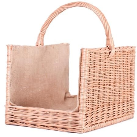e-wicker24 Alles aus Weide Kaminholzkorb Weidenkorb Kaminholzkorb mit Griff (Natur_Jute)