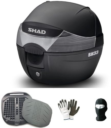 Compatible avec K TM SXR 50 Adventure Valise Top Case Compatible avec SHAD 34 LT+Plaque Uniquement pour Porte-Bagages À Base Plate Moto ET Scooter,pour Tous Les Casques
