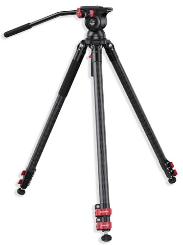 IFOOTAGE 61/155cm Carbon Fiber Camera Tripod with Aluminum Fluid Head for Canon Nikon Sony DSLR Camcorder Gazelle Tripod TC7 Fastbowl + Komodo K5S