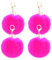 JK Home Lot de 4 Porte-clés Pompon en Fausse Fourrure Pendantif pour Sac à Main Voiture Bagage Porte-clé Saint-Valentin Anniversaire Rouge Carmin