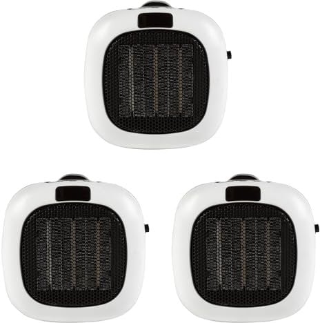 Beldray COMBO-8973A Mini Plug-In Heater – Set of 3 Small Electric Heaters, LED Display & 12 Hour Timer, Portable Personal Space Heating, Adjustable Thermostat, 2 Speeds & Cool Down Function, 700 W