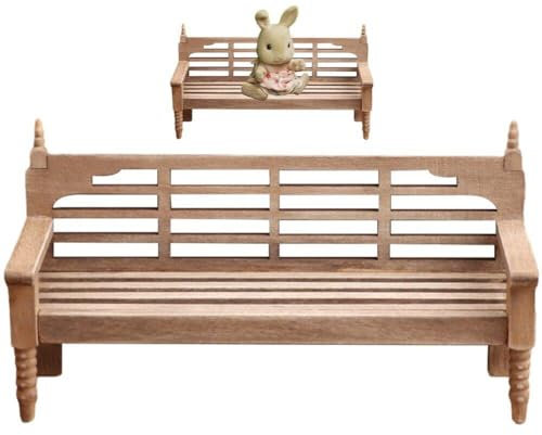 Danlai 1/12 Miniaturbank, Mini-holzbank, Modell, Mikrolandschaft, Ornament Für DIY-puppenhaus, Basteldekoration, Miniatur-gartenbank
