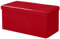 Bluemoon Bedding Storage Ottoman, Padded Foldable Bench, Chest with Lid, Ottoman Storage Box Faux Leather Folding Footstool Rest Seat Storage Hallway, Living Room, (Red, Large 76 x 38 x 38 cm)