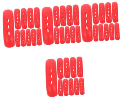 Alipis 40 Pcs Pot Handle Cover Hot Skillet Handle Cover Silicone Pot Handle Sleeve Cast Iron Kettle Handle Sleeves for Kitchen Pot Holders Silicone Steamer Stand Wok Silica Gel Gloves Red