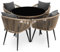 di volio Gartenmöbel-Set RIETI Beige/Grau, Terrassenmöbel aus Polyrattan und Stahl, Gartenmöbel für 4 Personen - Couchtisch & 4 Stühle