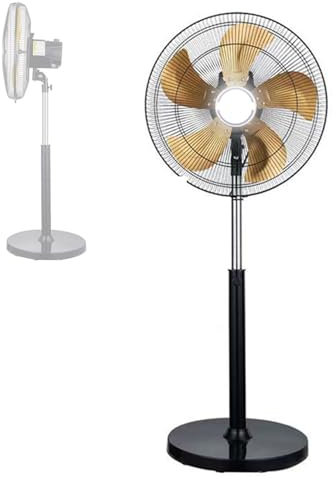 Kngiybo Ventilador Industrial Ventilador De Pedestal, Enfriador Eléctrico De Refrigeración por Aire Ventilador De Pie para El Piso De Verano, Rotación Oscilante, Altura Ajustable(Size:12in)