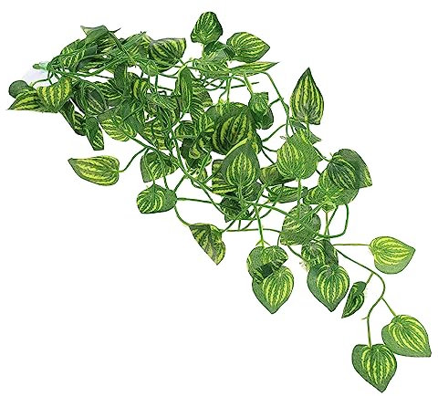 Happyyami Pflanzen Terrarium Dekor Simulierte Weinpflanze Für Reptilienbox Zubehör Terrarium Pflanzenschmuck Mit Saugnapf Reptilien Landschaft