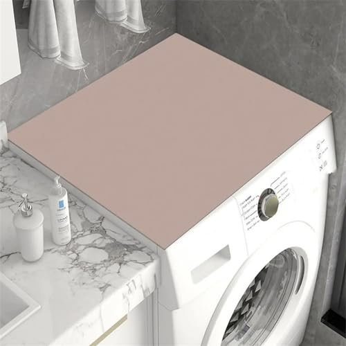 Odot Tapis de Protection pour Dessus de Machine à Laver, Couleur Unie Antidérapant Housse de Machine à Laver pour Machine à Laver ou Sèche-Linge Buanderie Réfrigérateur Cuisine (60x60cm,Rose)