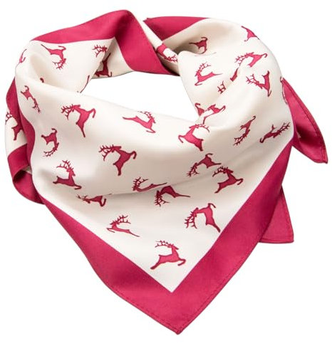Alpenflüstern Trachten-Nickituch Springende Hirsche in traditionellen Farben ATX037 (beere)