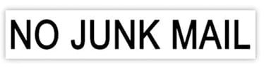 No Junk Mail Sticker Self Adhesive Home Security Letterbox Sign - 21 x 3.5 cm