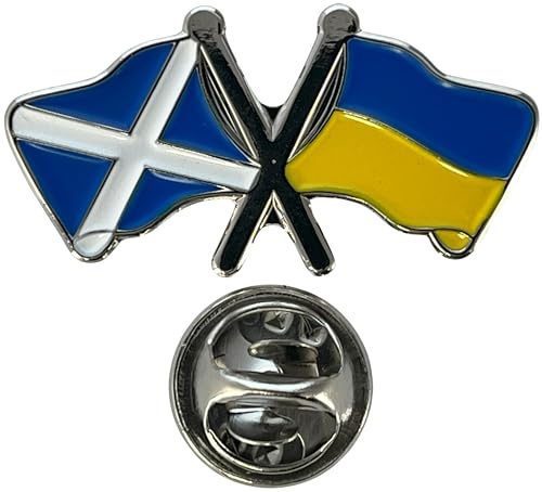 NWFlags Scotland & Ukraine Pin Badge | Friendship Flag | Small Lapel Badge | Metal and Enamel