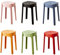 joukares 6 Stück Mehrfarbig Kunststoff-Hocker, stapelbare Hocker, rückenfreie Barstühle, rutschfest, wasserdicht, Einzelstuhl für Küche, Esszimmer, Wohnzimmer