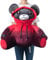 corimori 50 cm großes XXL Plüschtier Punk-Bär Teddy Ember Gothic-Bär mit Hoodie, Tunneln und Tattoos, schwarz/rot
