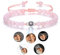 CrystalTears Armband mit Foto personalisierte Projektion Armband im Stein Rosenquarz Perlenarmband Benutzerdefinierte Valentinstag Geschenke