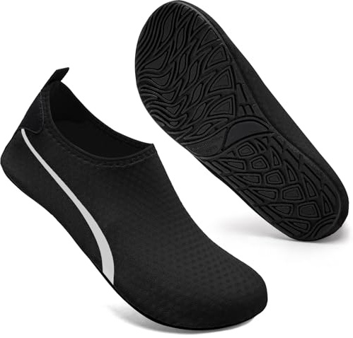 Swim Water Shoes Socks Barefoot Protecting for Sea Beach Swimming Pool Mens Women(Black,12.5/13 UK,48/49 EU)