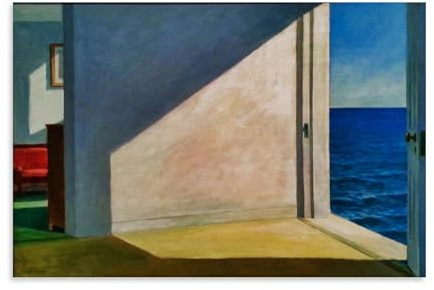HAJIDEMA Edward Hopper Kunstposter Room by The Sea, Kunstdruck auf Leinwand, Wandfarbe, Kunstdekoration, moderne Wohnkunstwerke, Idee, 50 x 75 cm