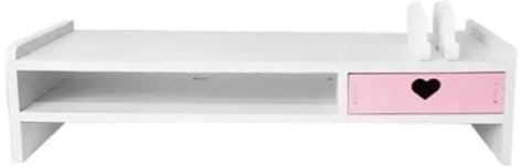 Plattform-Monitorständer Computer-Monitor-Ständer, erhöhtes Regal for Studenten, Büro, Desktop, Tastatur-Aufbewahrung, Computer-Workstation-Organizer(1 Pink Drawer)