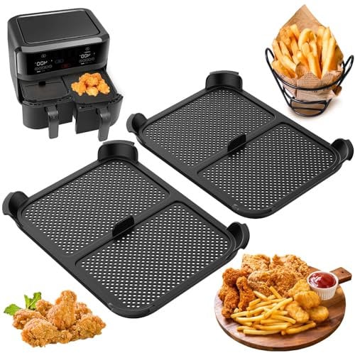 Pack of 2 Silicone Splash Guards for Ninja Hot Air Fryer Accessories, Ninja Hot Air Fryer Accessories for Ninja Foodi Max Dual Zone AF400EU AF451EU, Reusable Silicone Splash Guard Airfryer Accessories