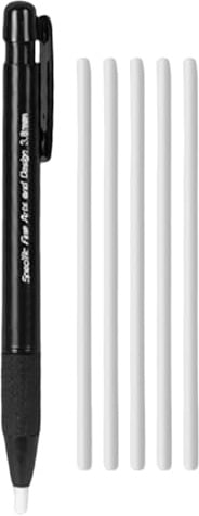 Gomme Rétractable,Gomme Porte-Mine Mécanique | Stylo Gomme Escamotable Pointe Fine 3,8 mm avec 5 Recharges pour Croquis et Travaux Graphiques Professionnels