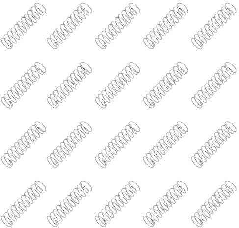 PATIKIL 20 Stück Druckfeder 4 mm Außendurch. Silber Mechanische Druckfedern | Kleine Spiralfedern Metall Federn Set, 304 Edelstahl, 0, 3 mm Drahtdurch., 15 mm Länge, Für Geräte Ersatz Reparatur