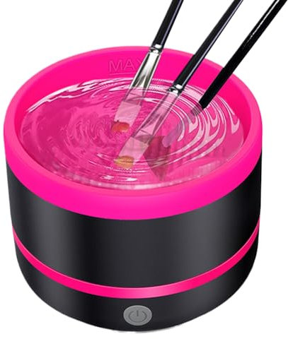 zwxqe Nettoyeur de Pinceaux de Maquillage,Laveur Automatique à Rotation - Laveur D Outils Cosmétiques Portatif pour Passionnés De Beauté Artistes Et Étudiants