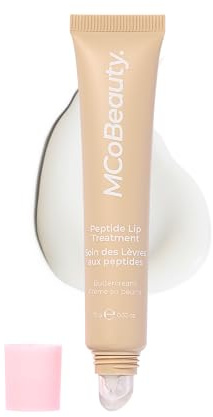 MCoBeauty Peptide Treatment - Clear High Gloss Lip Plumper | Clear Glossy Glaze, Hydrating Cream Oil, Shea Butter & Peptides, Vegan & Cruelty Free