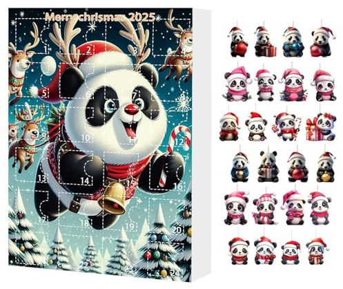 Bmucp Weihnachtsbaum Ornament Auto Rückspiegel 2D Acryl Pandora Anhänger Tier 24 Tage Adventskalender für Weihnachtsbaum