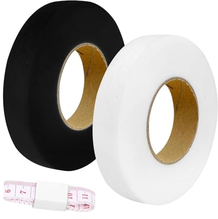 LianSinGo 2-Pack Iron-On Hemming Tape, 60 m Double-Sided Fusible Fabric Web Tape for No-Sew Clothing Repairs, Trousers, Curtains & DIY Sewing Projects