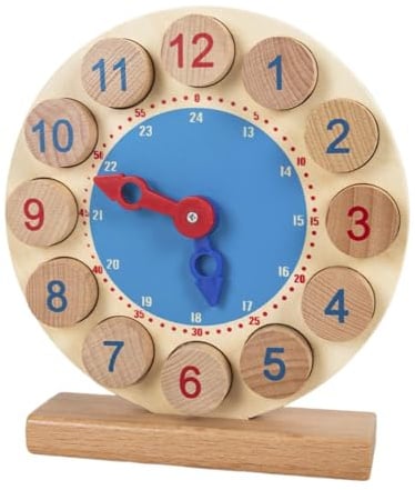MotiveTech DIY Analoge Lernuhr Aus Holz, Spielzeug für Kinder