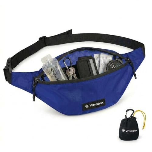 Vavabox Bauchtasche wasserdicht Herren & Damen | Große Hüfttasche für Sport und Reise | Klein & Leicht mit 2 Reißverschlüssen Waist Bag