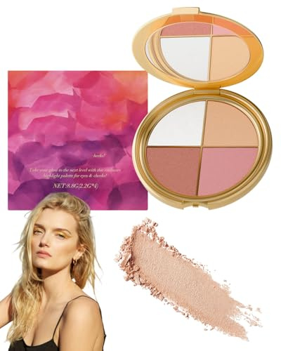 GAJUS Palette Ombretti 4-In-1 - Makeup Veloce: Palette Viso & Blush, Trucco Occhi E Illuminante Con Specchio Per Un Look Rapido E Perfetto, Compatto Portatile
