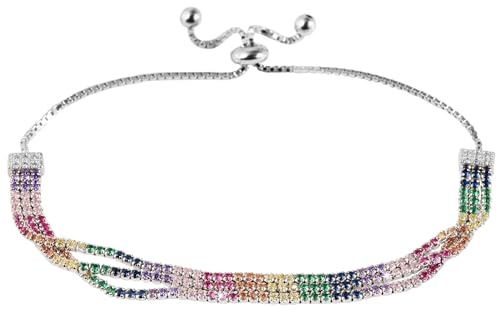 Akzent nan Armband Damen - Premium Armband Damen in Schwarz aus 925/- Silber, rhodiniert, 100% Wasserfest & Hautverträglich