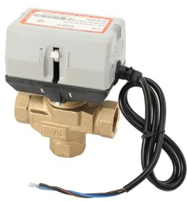 Mreryyse 3 Wege Zonenventil Kugelventil Motorkugelhahn DN20 G3/4 Zoll | AC 220V Elektrisches Ventil Motorventil Messing Absperr Umschalt Kugelventil Dreiwegeventil für Flusssteuerung 1 Stück