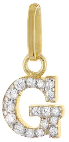 trendor Buchstaben-Anhänger G 925 Silber Vergoldet 21284-G | wunderschönes Schmuckstück für Damen, elegante Geschenkidee