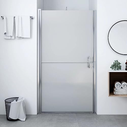 GeenYuu Porte de douche verre trempé dépoli 100x178 cm cadre aluminium réglable poignée inox design minimaliste cloison cabine salle bain avec panneau vitrage sécurité
