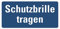 Schild Alu Schutzbrille tragen 170x350mm