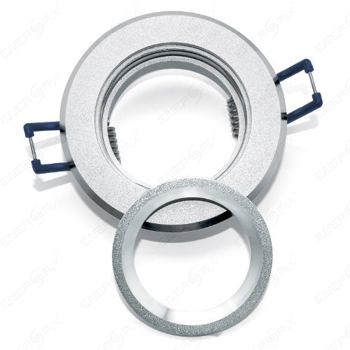 10x Rahmen Deckeneinbauring Einbaurahmen Einbauring aus Aluminium gebürstet für GU10 MR16 GU5,3 G4 LED Spot, LED Highpower Spot, normale Halogen