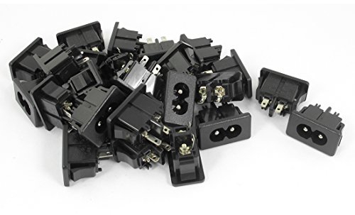 sourcing map 25Stk IEC 320-C8 Stecker Verbinder Einrasten PCB Montage Adapter AC 250V 2,5A