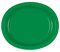 Unique Party- Paquete de 8 platos ovalados de papel, Color verde esmeralda (31819)